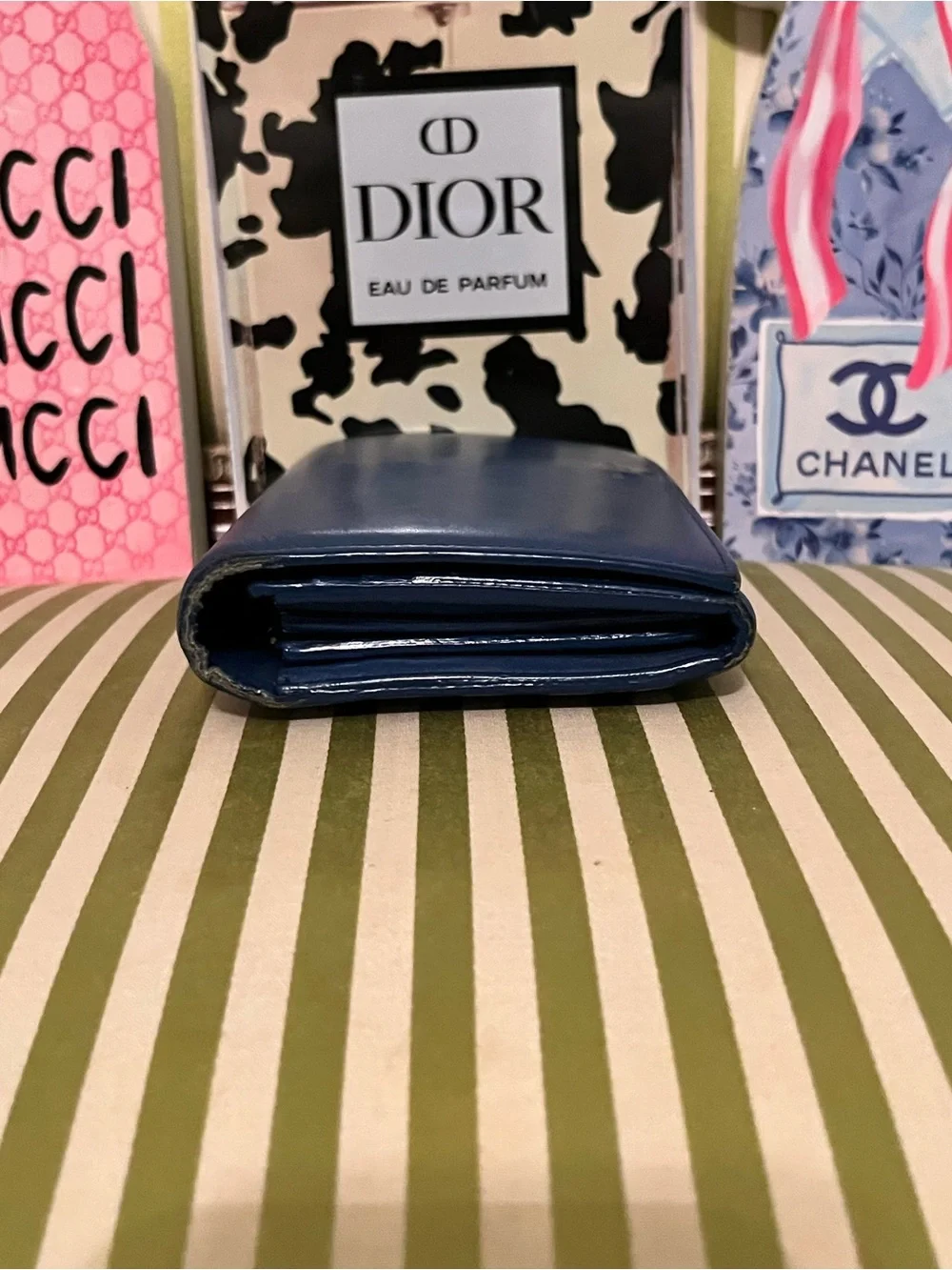 Saint Laurent Blue Leather Zip-Around Continental Wallet - Picture 4 of 12